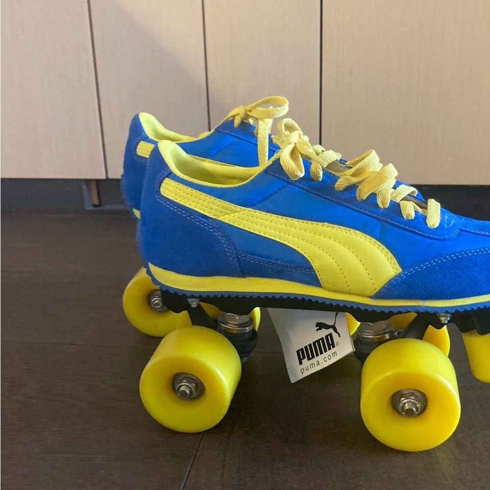 Brand NEW Puma vintage roller skates . Yellow and blue size 6.5 rare find - Picture 3 of 7